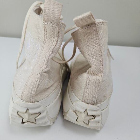 Converse Run Star Hike Embroidered Canvas Platform High Top Women 12 Ivory Lug - Picture 7 of 11